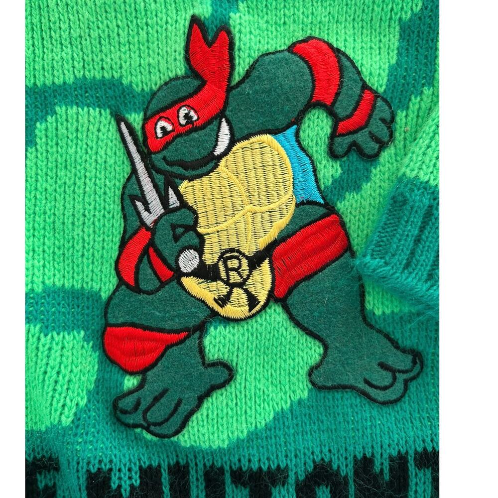 Vintage Teenage Mutant Ninja Turtles Sweater 90s Raphael J.J. Poole Youth size 6 - Picture 9 of 10